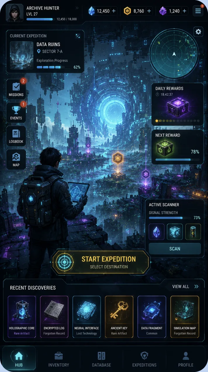Digital Quest: Archive Hunters game screen
